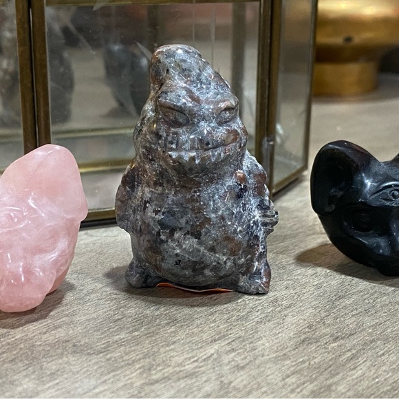 SOLD Oogie Boogie Yooperlite Carved Crystal Figure Nightmare Before Christmas - Picture 1 of 6